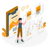 Mobile app development illustration